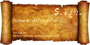Schenk Árpád névjegykártya
